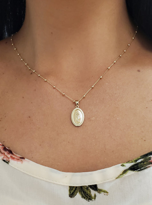 Medium Oval Guadalupe Medal 15X10mm