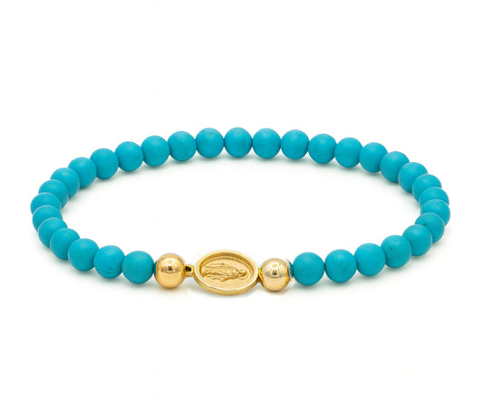 Mini Miraculous Guadalupe Gemstone Elastic Bracelet
