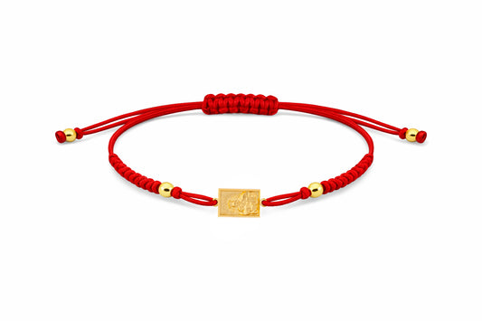Miniature Scapular Medal Macrame Bracelet