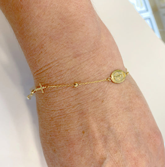 Cross and Miraculous Medal Bracelet