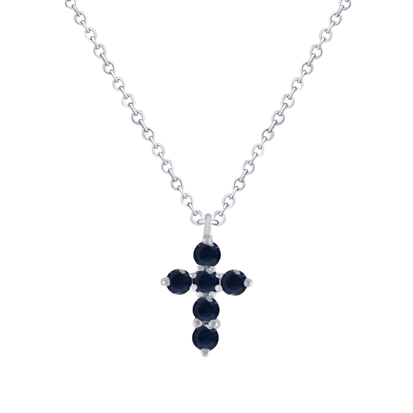 Miniature Color Stone Cross Necklace