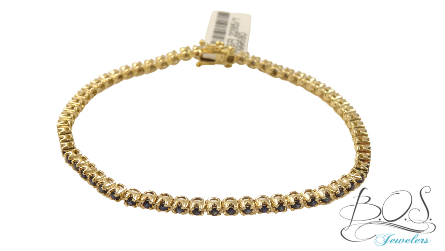 14K 7" Gold Color Stone Tennis Bracelet