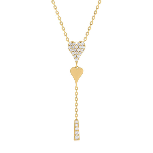 Diamond Heart Lariat Necklace