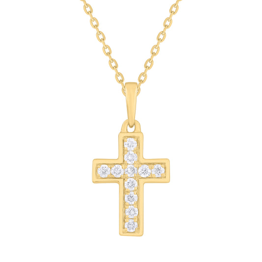 Small Channel Pave Diamond Cross