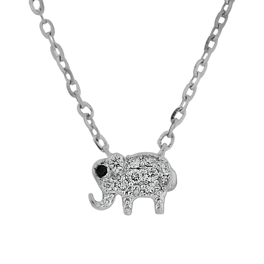 Miniature Diamond Elephant Necklace