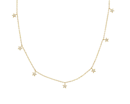 Multi Mini Diamond Stars Necklace