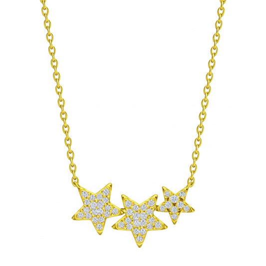 Tri Diamond Star Necklace