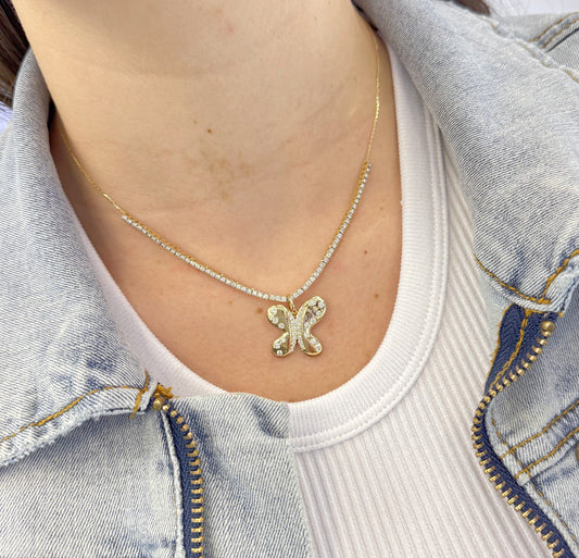 Large Diamond Butterfly Pendant