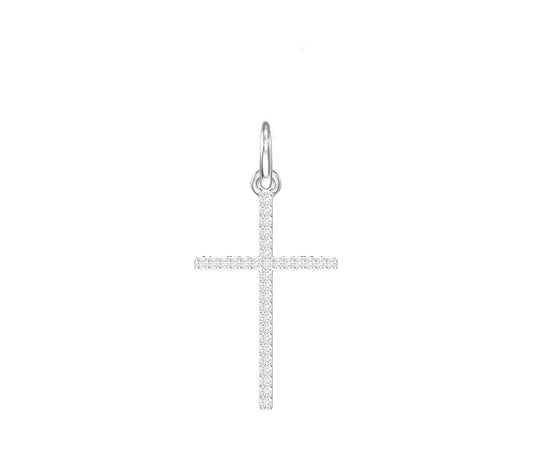 Small Thin Diamond Cross Pendant