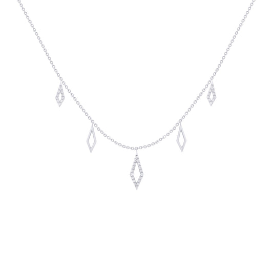 Kite Style Dangle Diamond Necklace