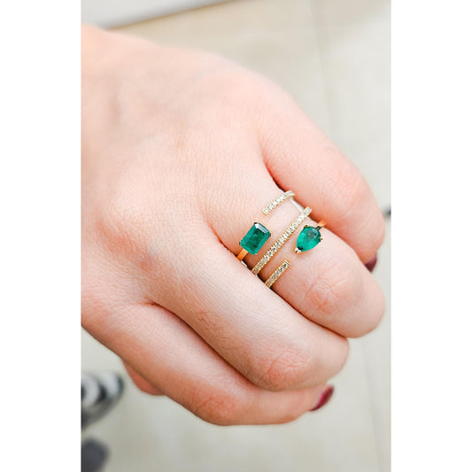 Diamond You and Me Ring in 14 Karat Gold
