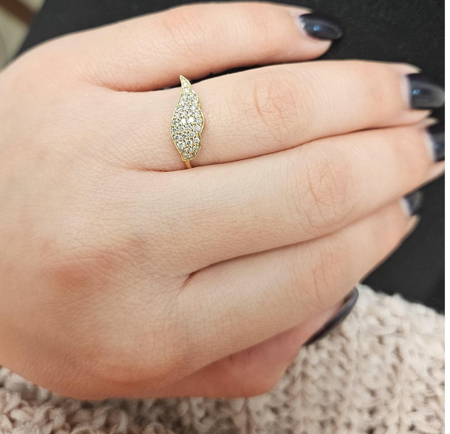 Diamond Angel Wing Ring