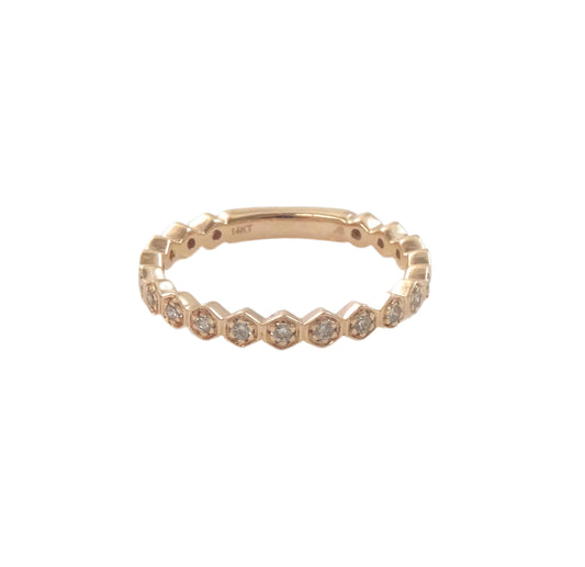 Honeycomb Diamond Band Ring