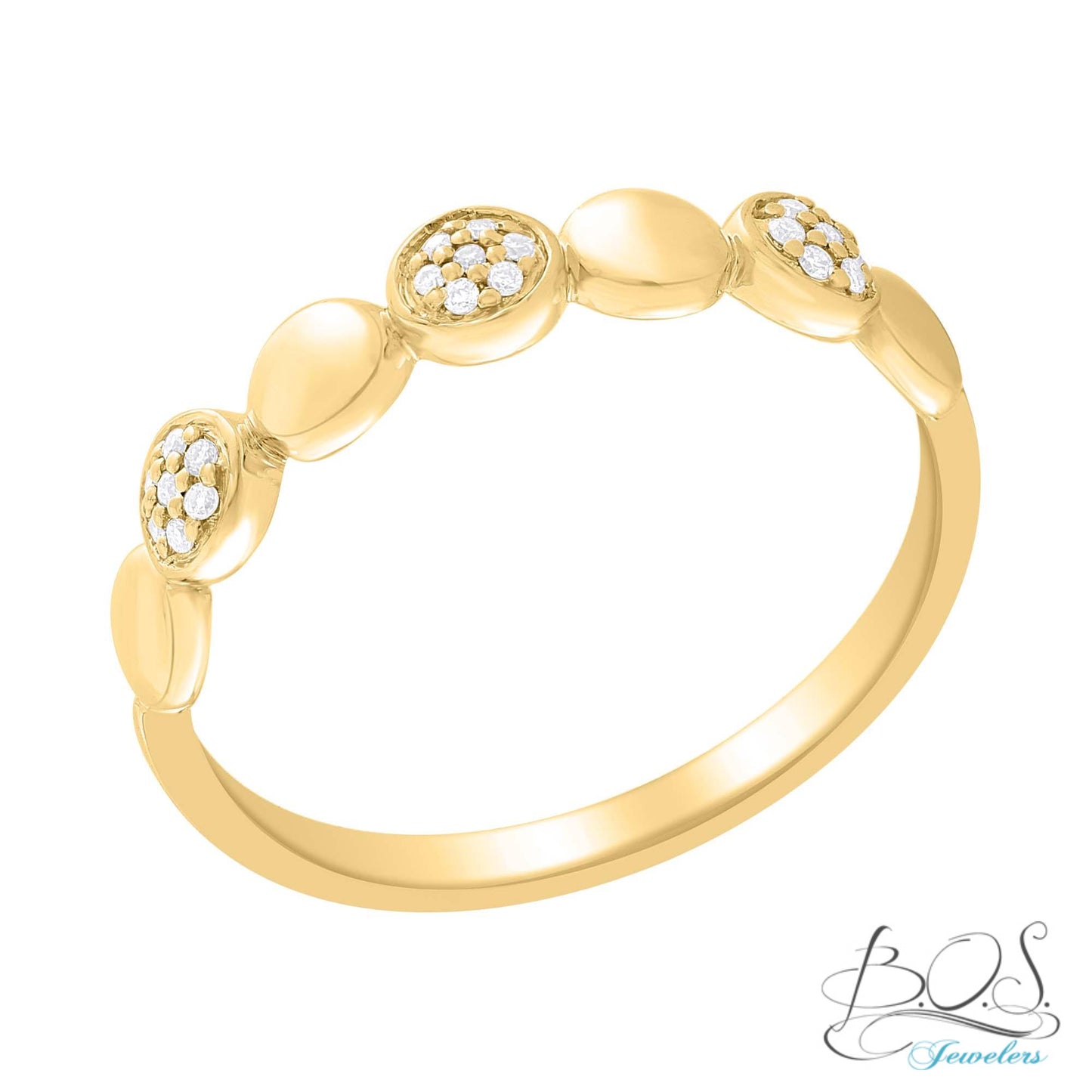 14K Gold Circle Diamond  Rings