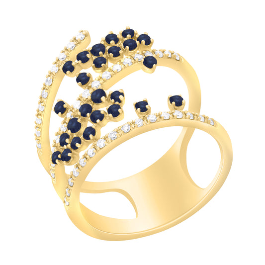 Galaxy Precious Color Stone and Diamond Ring