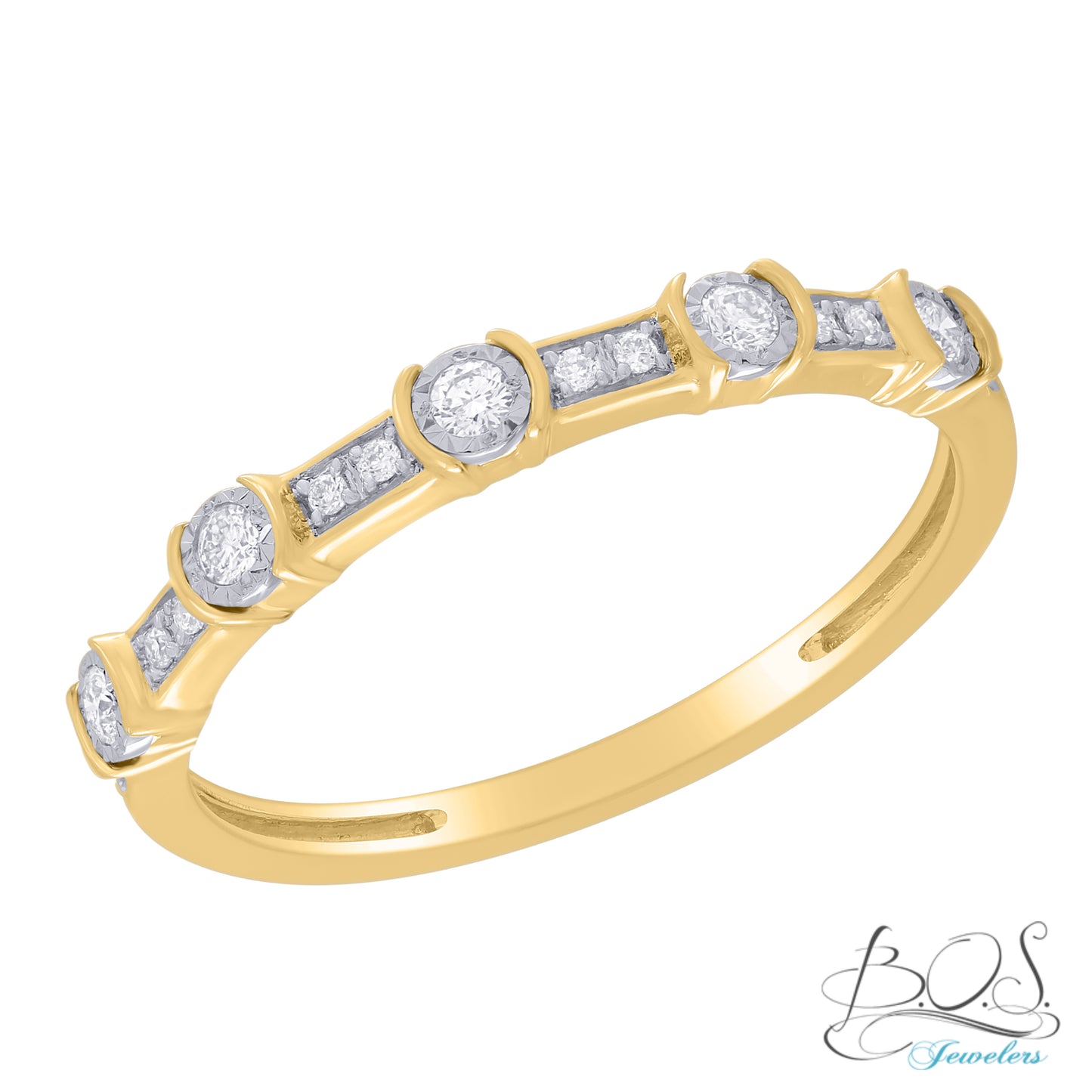 14K Gold Diamond Illusion Ring