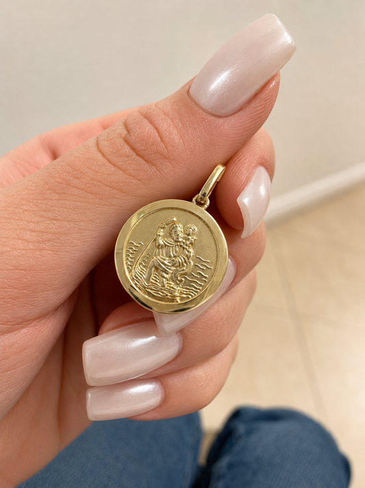Classic 14K Gold St. Christopher Medal Pendant