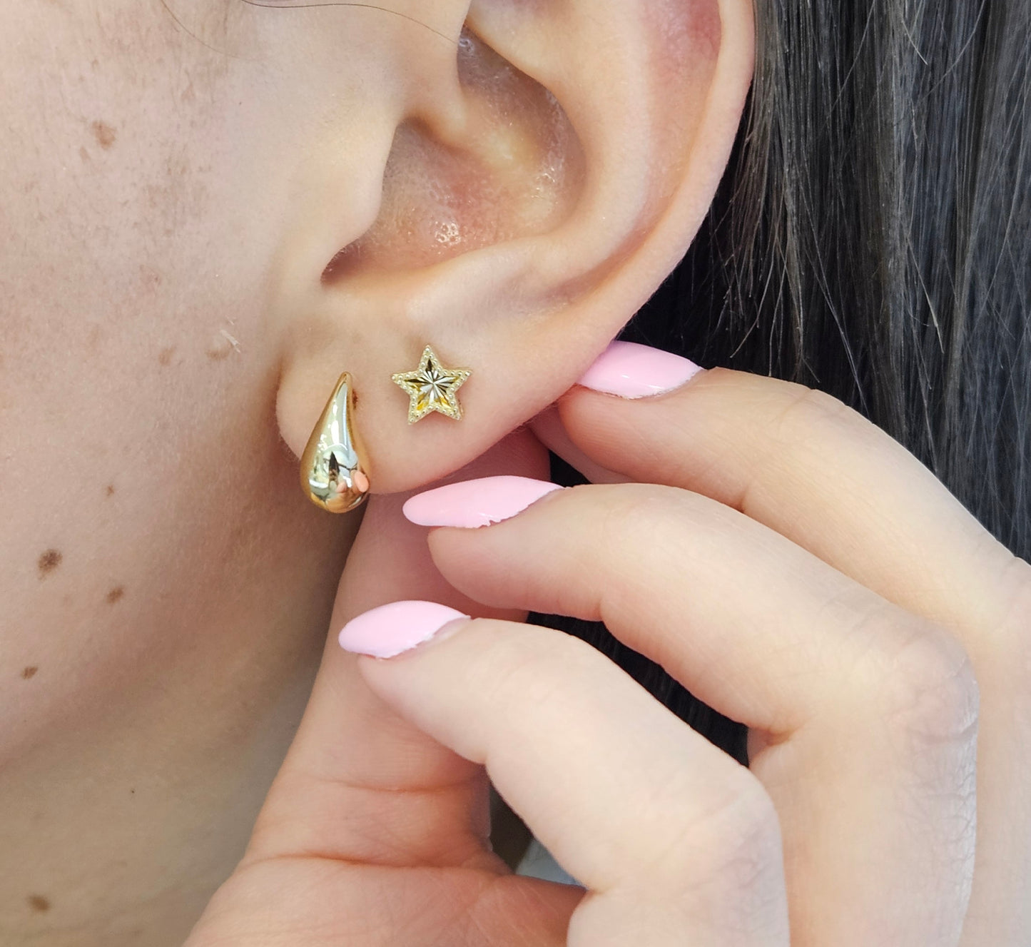 Radiant Gold Beaded Star Earrings