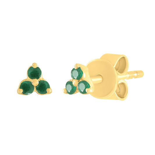 Color Stone Trio Stud Earrings
