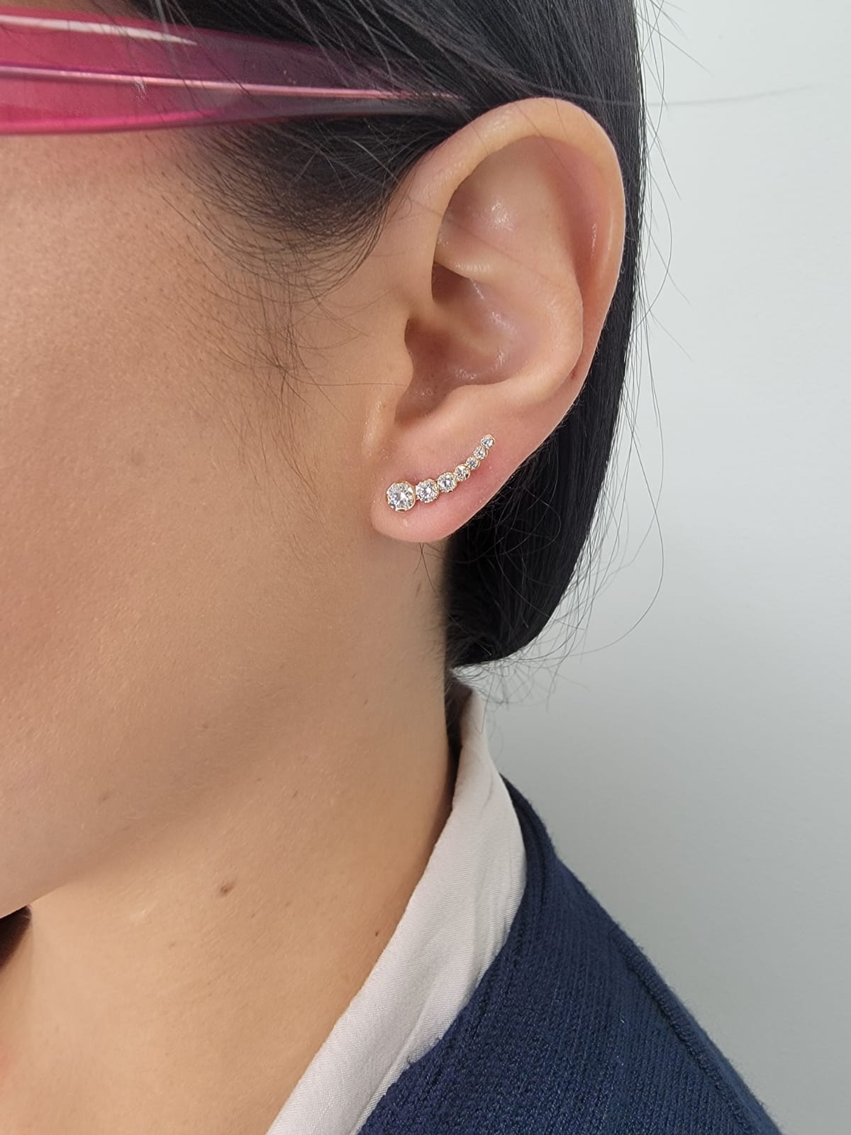 Embellished C/Z Crawler Earring 14K Gold