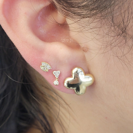 Large Plain Clover Earrings