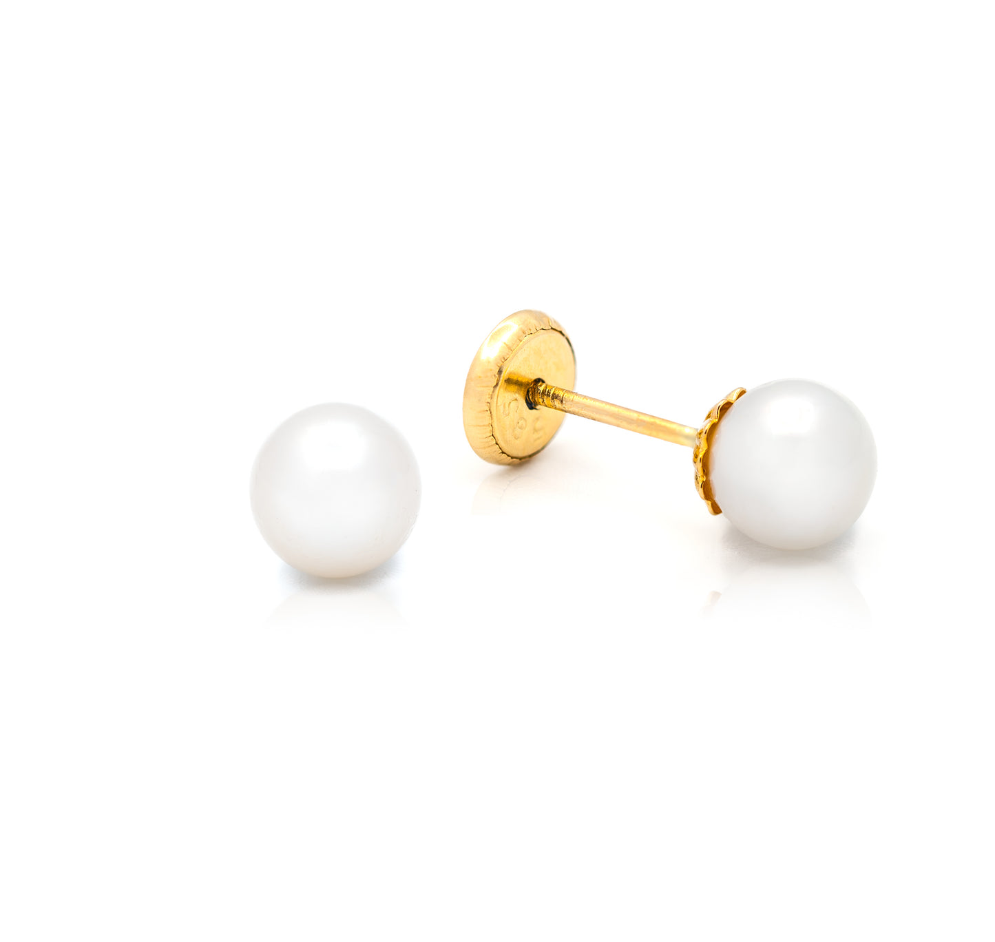 Single Stud Pearl 6mm