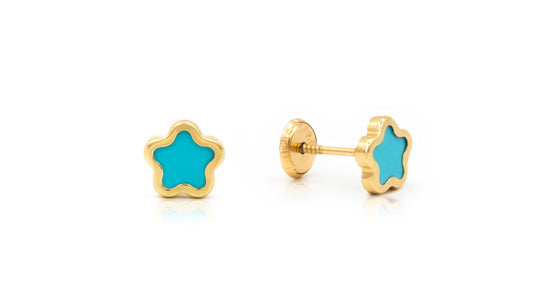 Mother of Pearl Flower Earrings 7mm