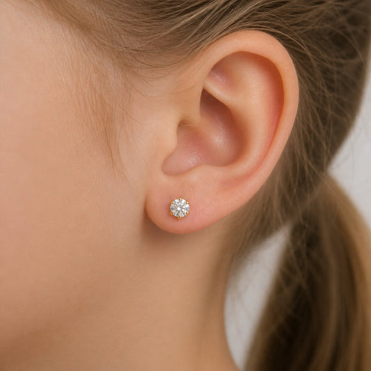 Cubic Zirconia Stud Earrings 5mm
