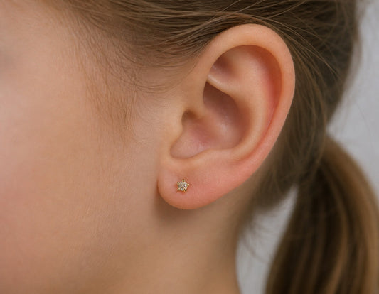 Petite 5-prong Cubic Zirconia Stud Earrings 3mm