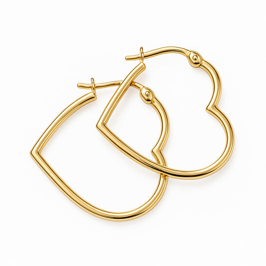 Thin Heart-Shape Hoop Earrings