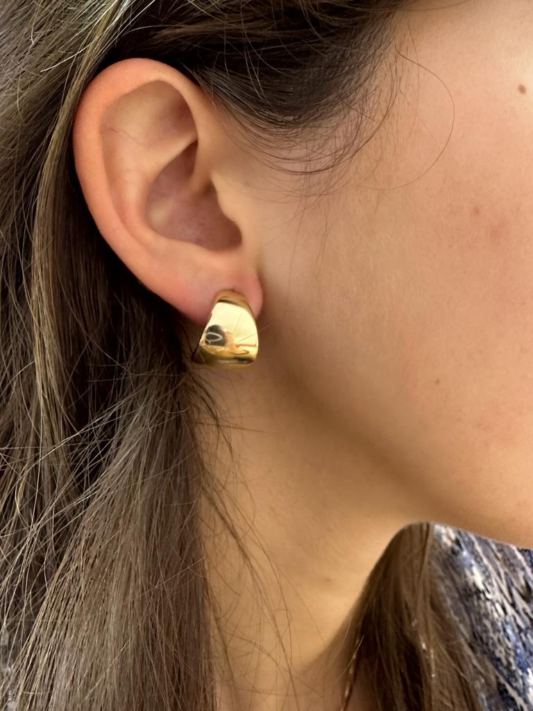 14K Gold Dome Shape Electro Form Earrings