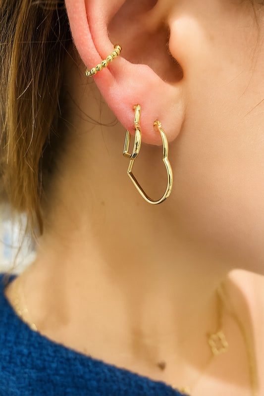 Thin Heart-Shape Hoop Earrings