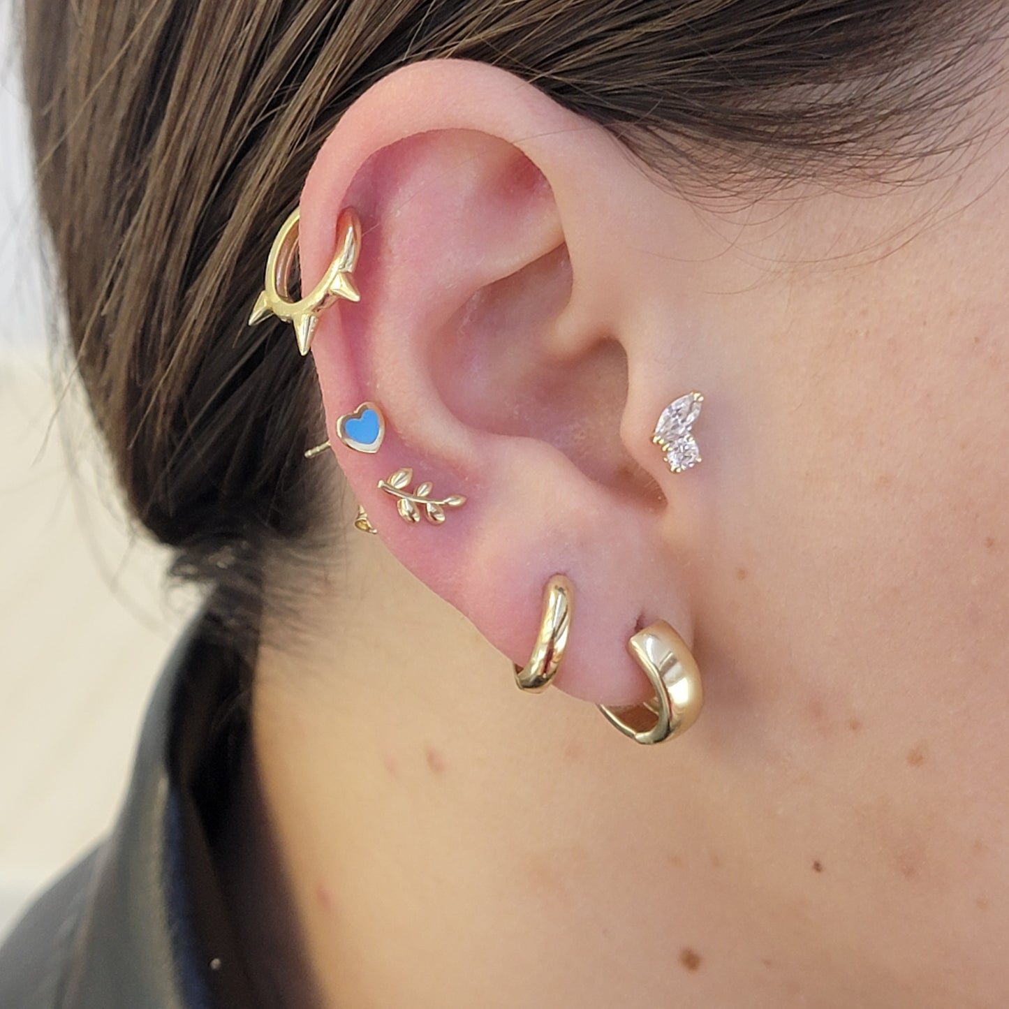 Enamel Turquoise Heart Earring