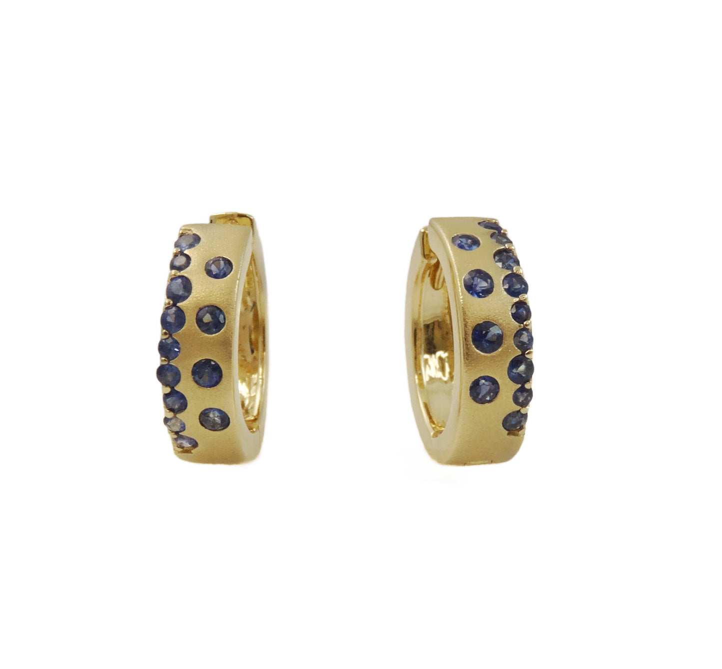 14K Gold Color Stone Huggies