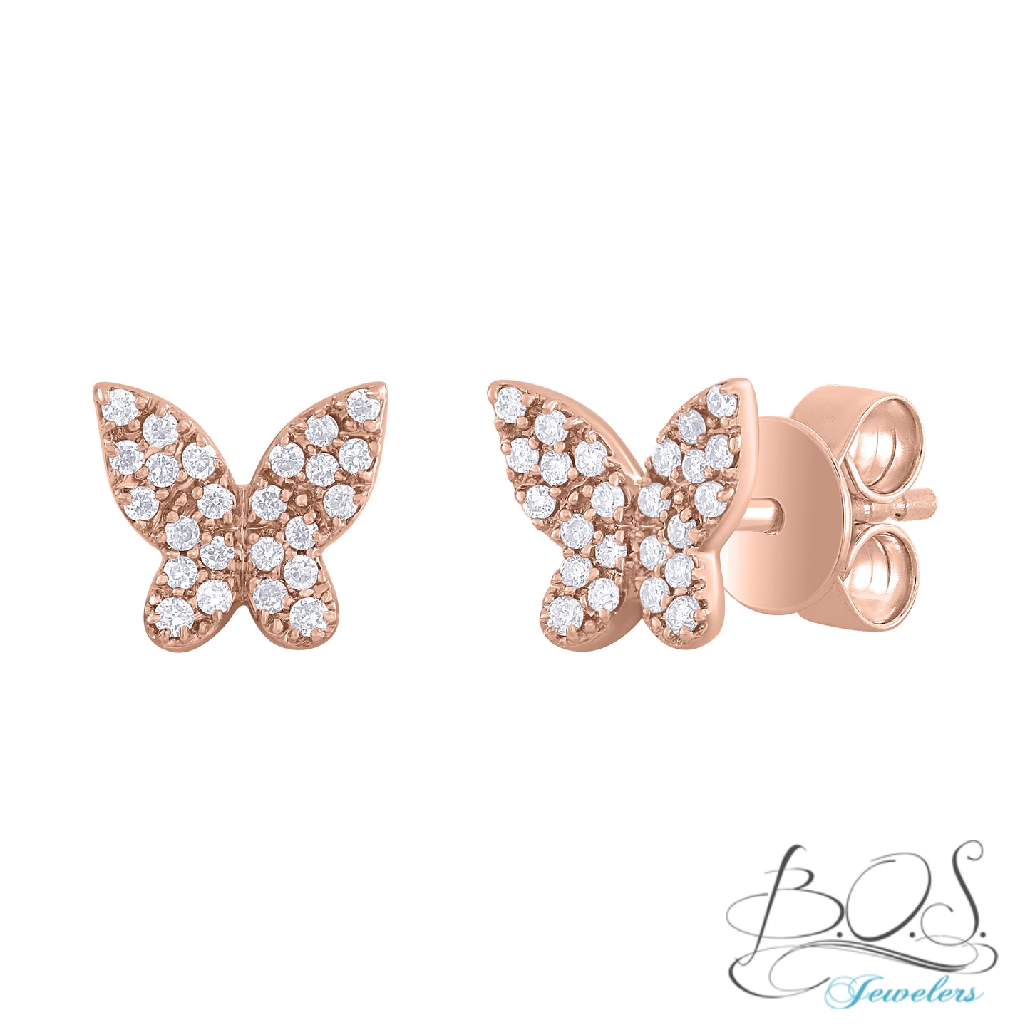 14KY gold butterfly earrings