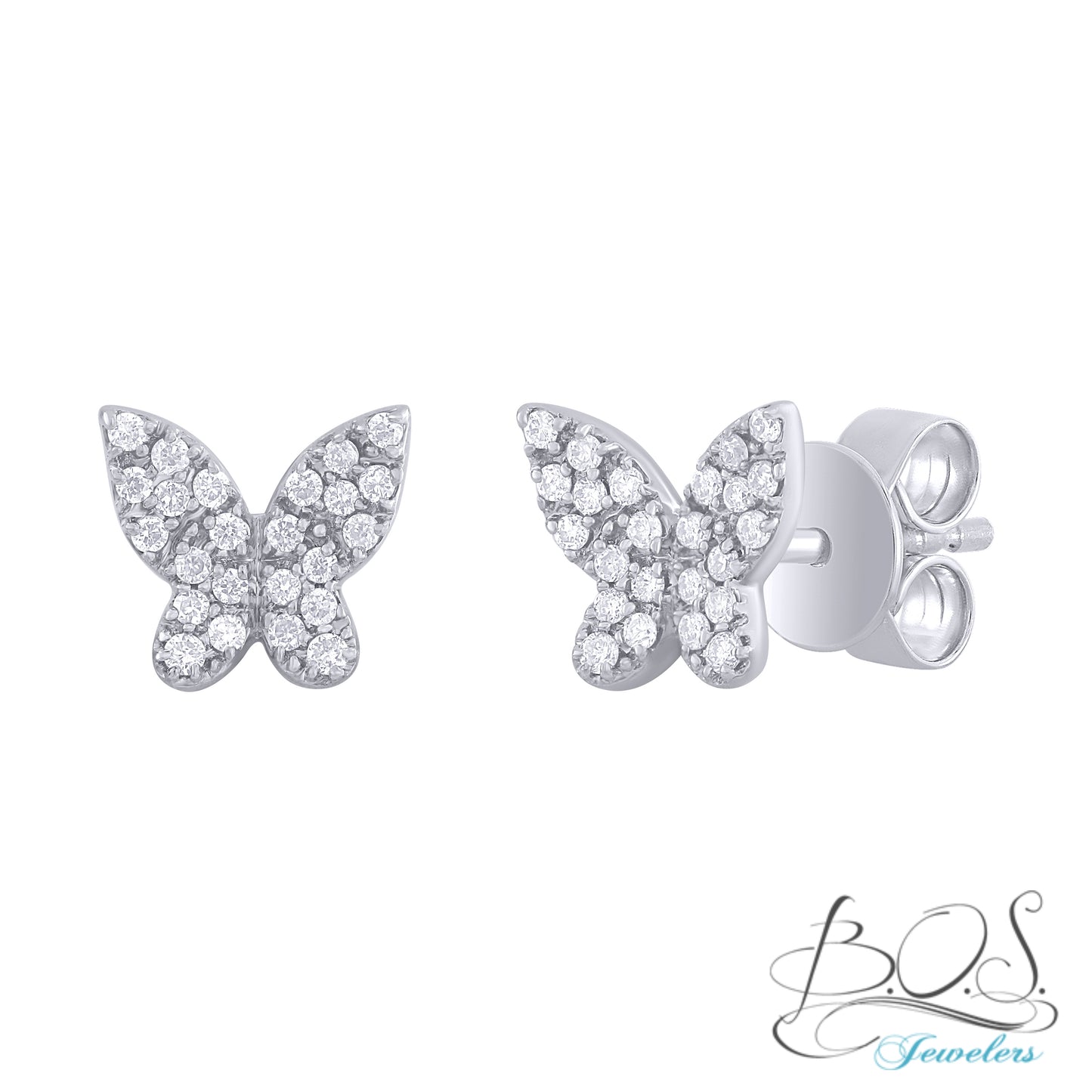 14KY gold butterfly earrings