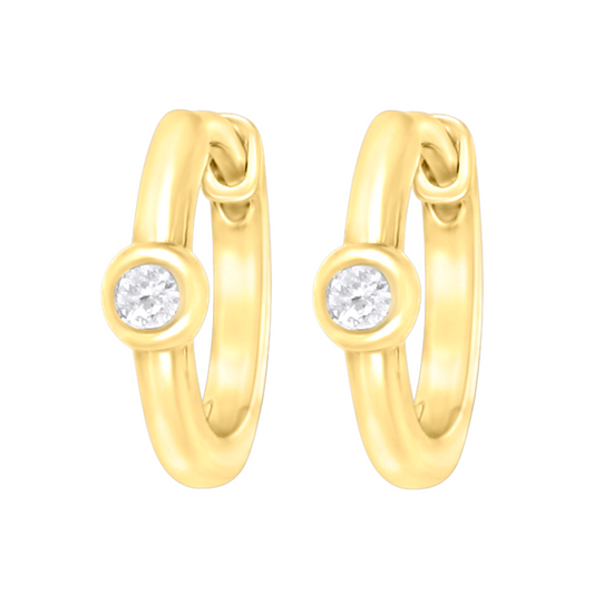 Diamond Huggie Earring Single Stone