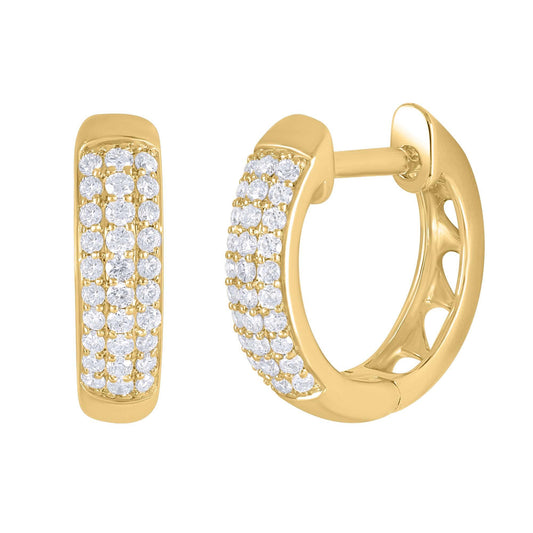 Pave set diamond huggies