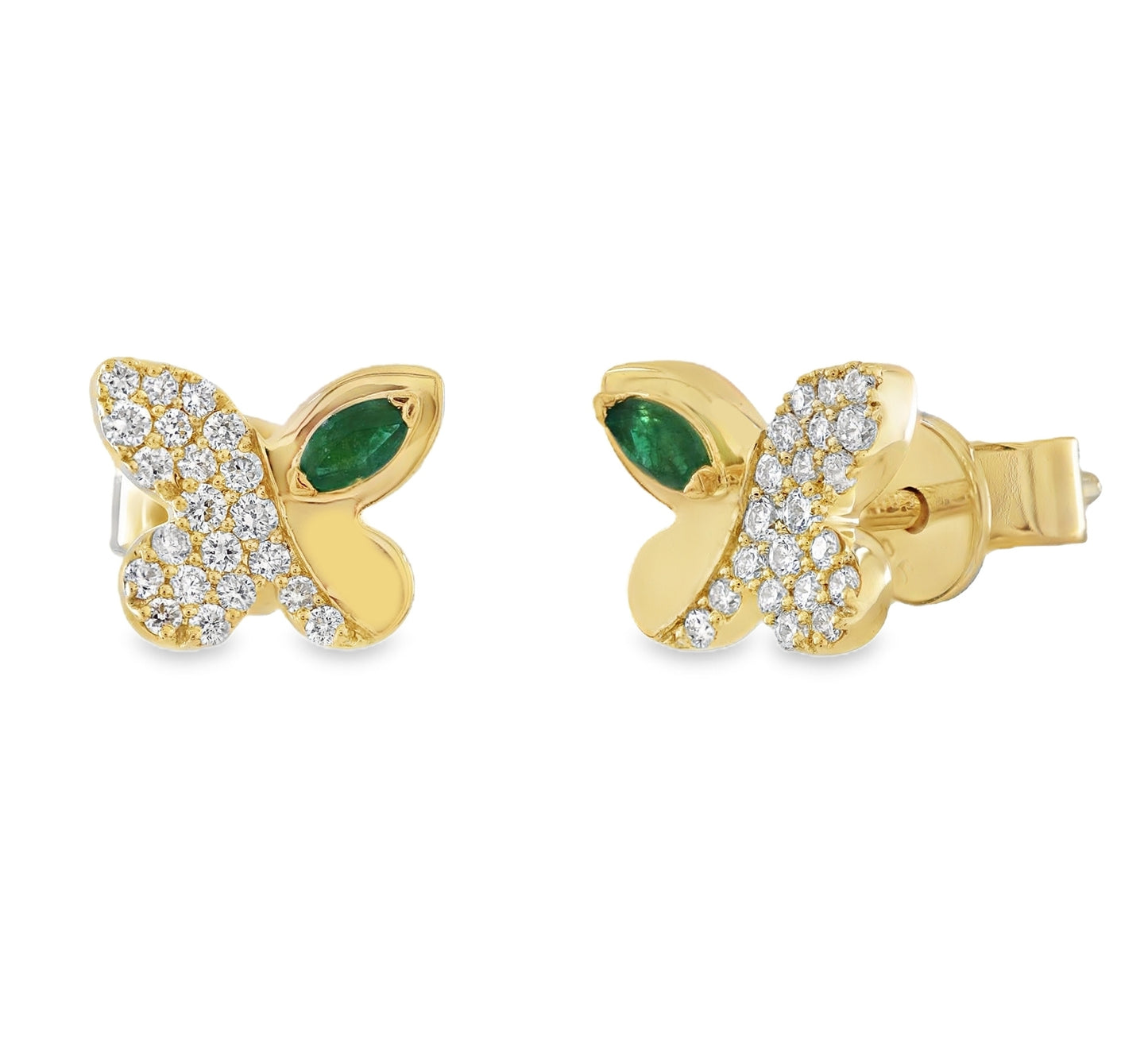 Whimsy in Flight Diamond And Color Stone Butterfly Earrings