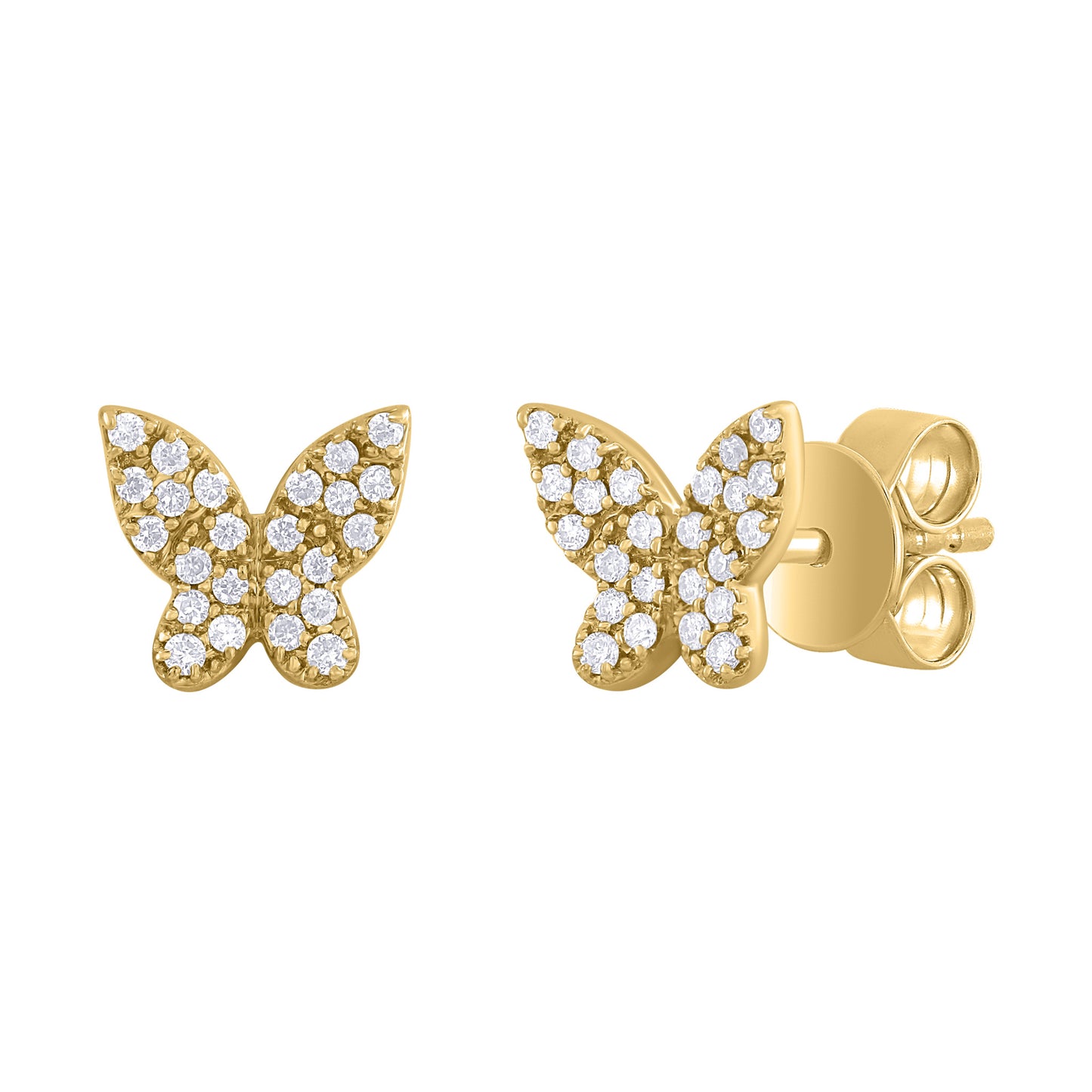 Diamond Butterfly Stud Earrings
