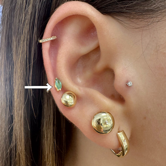 Marquise Color Stone Studs 7X2.5MM