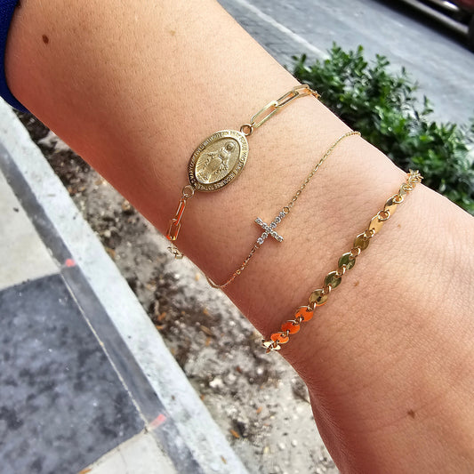 Miraculous Medal On Paper Clip Bracelet