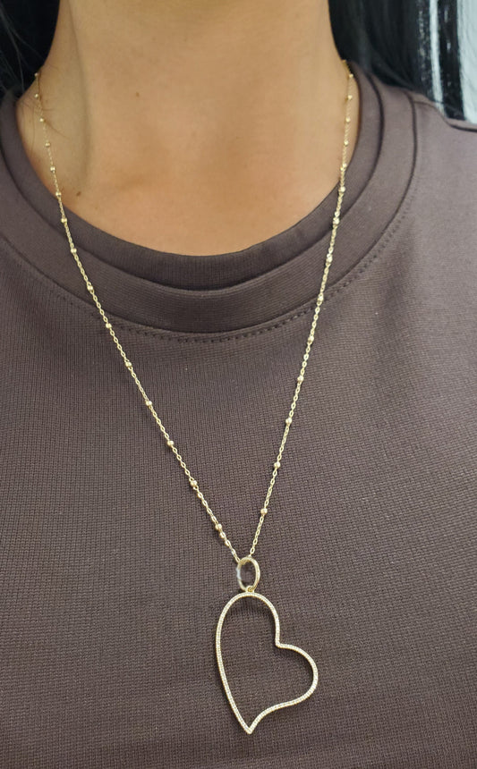 Large Diamond Heart Pendant