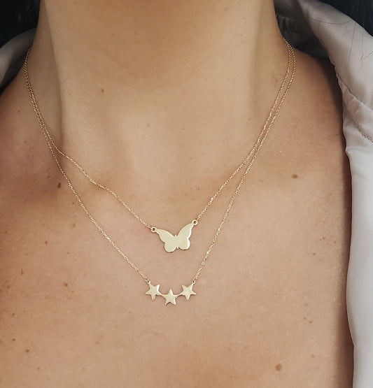Single Gold Butterfly Necklace