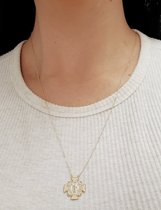 Scapular Saint Benedict Cross Necklace