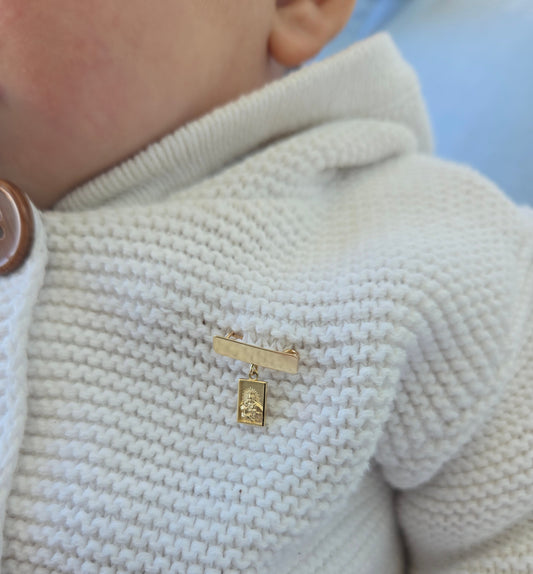 Scapular Medal Engravable Plate Baby Pin