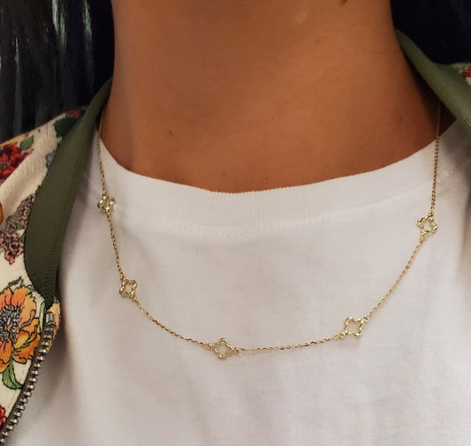 Open Mini Clover Station Necklace