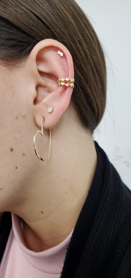 14K Gold You and Me Baby Earring