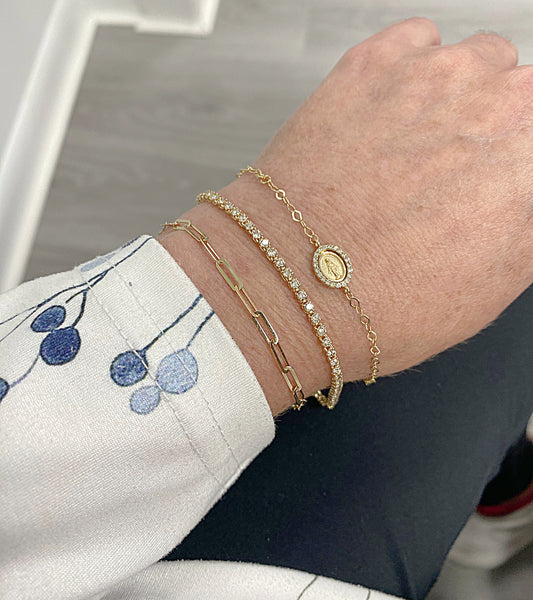 Dainty Line Diamond Tennis Bracelet