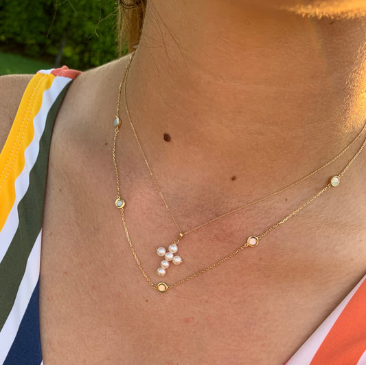 5mm Pearl Cross Pendant